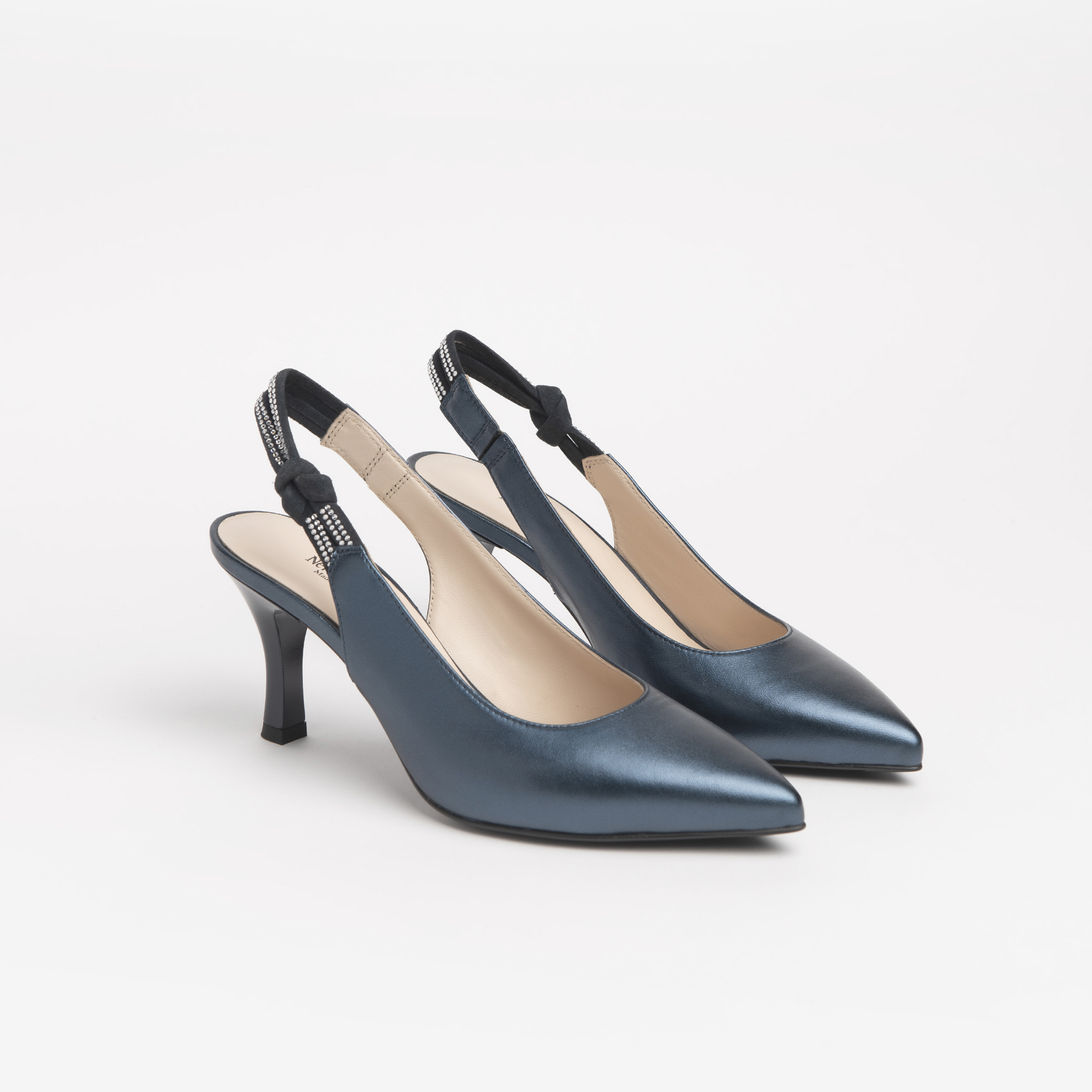 Sonya Slingback Satin Heels Blue | Occasion Shoes | Monsoon US.